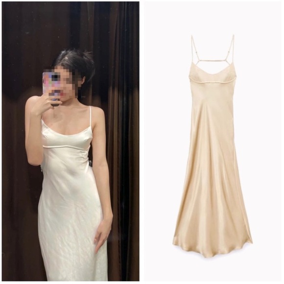 NWT Zara SS23 Satin Effect Cut Out Midi Dress Bloggers Fav 3067/231 010/296 - Picture 4 of 11